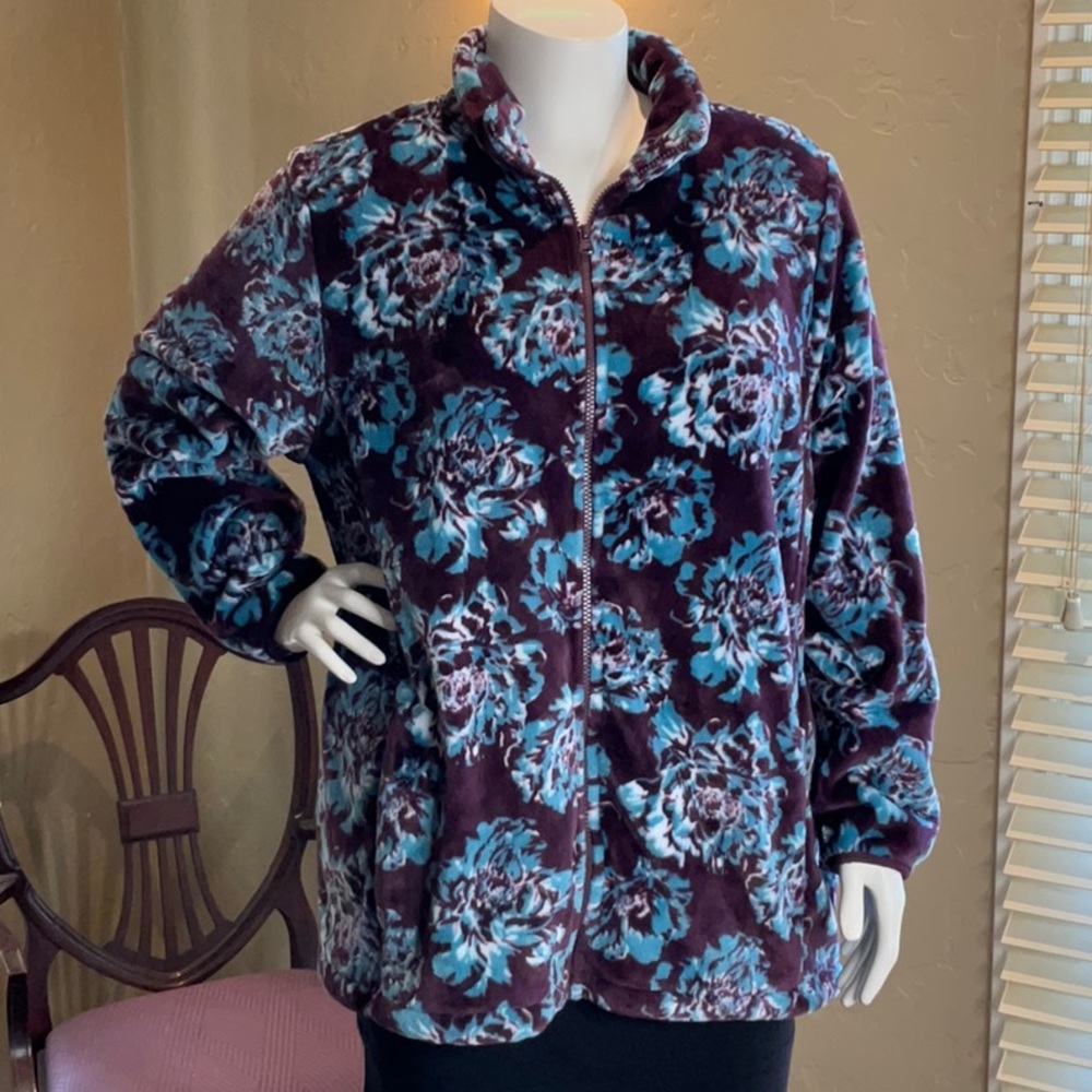 Lands’ End Zip Front Fleece sz 2X  NWOT
